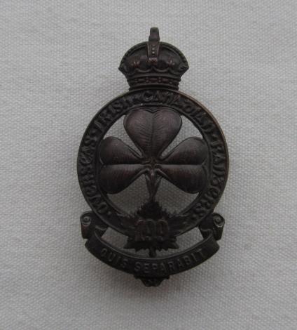 199th CEF (Irish Canadian Rangers) WWI