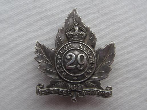 Canadian Militia 29th Waterloo Regt. K/C