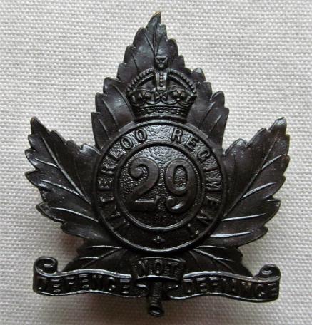 29th Waterloo Regt. Canadian Militia K/C