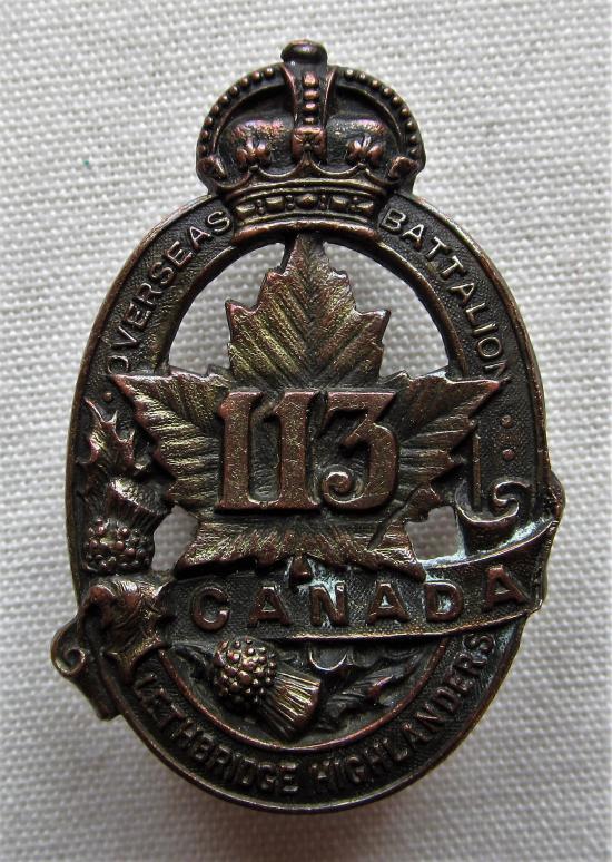 113th Batt. (Lethbridge Highlanders) CEF K/C