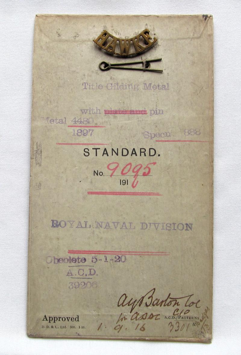 Royal Naval Division Hawke Battalion 1916
